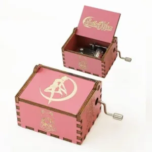 Anime Cartoon Sailor Moon Hand-cranked Music Box Kawaii Painted Ornament for Wooden Music Box Children's Girl Christmas Gift