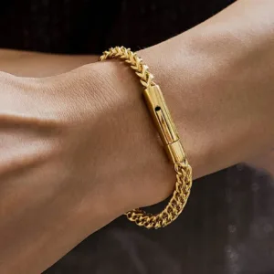 High Quality Polished Chain Bracelet Stainless Steel 18K Gold Bracelets Mens Fashion Bracelet