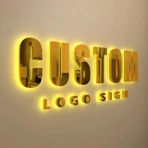 Custom LED Illuminated Logo 3D Stainless Steel Backlit Letters Sign For Company Car Dealership Business Storefront Outdoor Decor
