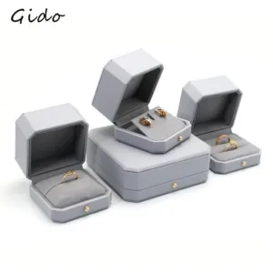 Grey Jewelry Gift Box Ring Earring Necklace Pendant Packaging Set Wedding Engagement Ring Case Bracelet Storage Box