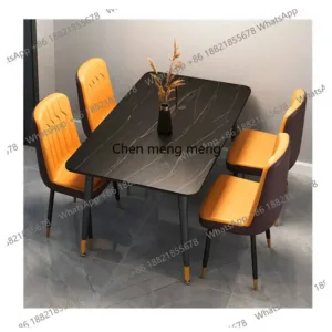 Luxury 4-Seater Marble Dining Set for Kitchen High Quality 4 Chair Table Design for Hotel Outdoor Use MDF Wood Style