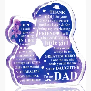 Father's Day Gifts from Daughter - Best Dad Ever Present Acrylic Plaque - Birthday, Christmas Gift Idea for Dad from Daughter