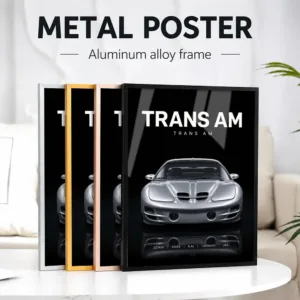 Silver United States Trans Am Car Metal Poster With Aluminum Alloy Frame Customized Photo Dynamic Style Wall Art For Man Cave