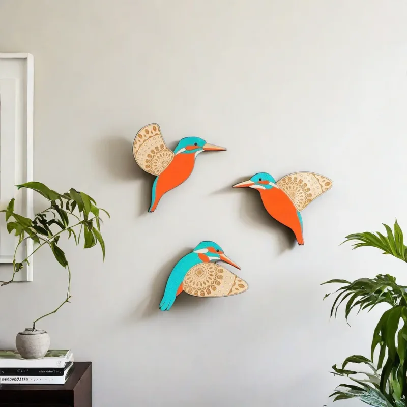 3Pcs Wooden Bird Wall Decor Art Vintage Gothic Home Decor Living Room Bathroom Kitchen Decorations Indoor Outdoor Gift