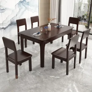 for New Chinese Style Purple Gold Sandalwood Solid Wood Dining Table and Chair Set for Apartment Living Room 4 or 6 Seater