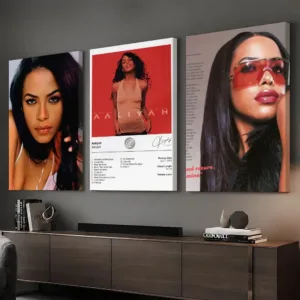 Singer AlbumA_Aaliyah Framed Wall Painting Ready to Hang Canvas Wall Art Poster for Bedroom Living Room Home Decor Gift