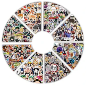 50/100pcs Cartoon Mix Anime Stickers Attack On Titan Jujutsu Kaisen Decals Skateboard Laptop Car Motorcycle Waterproof Sticker
