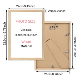 21x30cm Black and White Wood Grain Color Photo Frame Poster Canvas Decorative Frame Can Be Hung on The Wall Canvas Decorative