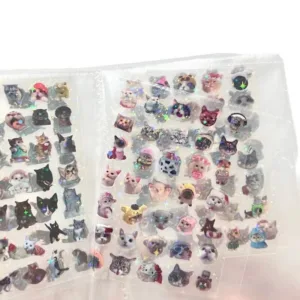 10pcs Cute Cat Laser Stickers Memo Pet Glitter Waterproof Translucent Funny Stationery Scrapbooking Materials Craft Supplies