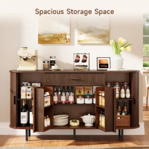 Sideboard Buffet Cabinet With Storage, Versatile Design Sideboard, Wood Kitchen Cabinets Coffee Bar Cabinet For Kitchen