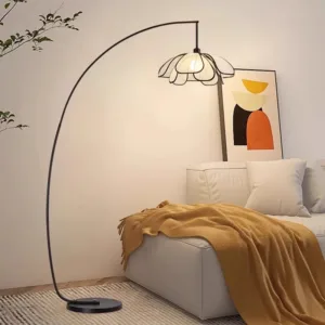Wabi Sabi Style Flower Living Room Floor Lamp Sofa Side Ambient Lamp Bedroom Lamp Retro Bedroom Decoration Standing Light LED