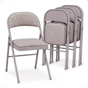 Sudden Comfort Steel Frame Folding Dining & Event Chairs, Chicory Lace Motif Upholstery, Beige - Foldable Seating with, Custom