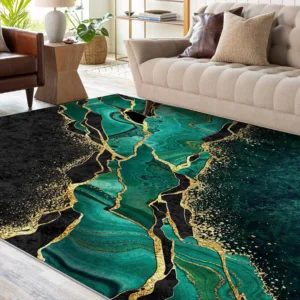 Luxury Velvet Area Rug, Plush Rectangular Carpet, Soft Durable Machine Washable, Premium Living Room Decor, Elegant Floor Mat