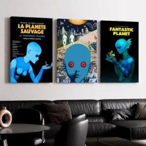 Classic Movie F-Fantastic P-Planet Framed Wall Painting Ready to Hang Canvas Wall Art Poster for Bedroom Living Room Home Decor