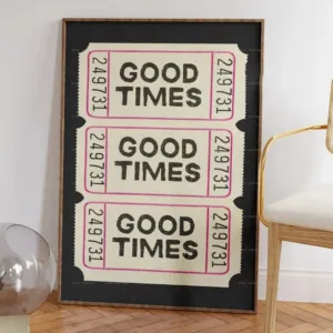 Trendy Retro Good Times Ticket Bar Cart Motivational Quotes Gift Wall Art Canvas Painting Posters For Living Room Home Decor