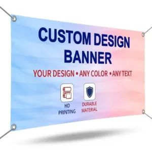 1pc Custom Banner with Your Designed Pattern or Text, Personalized Image or Text Canvas Background, with 4 Grommets, Polyester