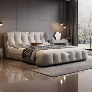 #Light luxury leather wedding bedroom beds and bed frames 150x200 180x200 200x200 200x220cm Double king size bed 2 people frame