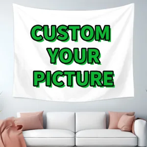 1pc Custom Photo Tapestry Wall Hanging - Personalized Bedroom Decor, 100% Polyester Fabric, Horizontal Indoor Backdrop Banner