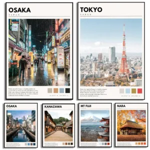Japan Travel Photography Poster Japanese Landscape Prints Canvas Painting Minimalism Wall Art Pictures Home Room Modern Decor