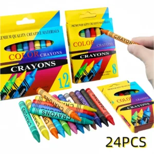 6/8/12/24Pcs Children's Art Painting Colored Crayons, Oil Pastels, Children's Non-Messy Hand Art Supplies for Kindergarten