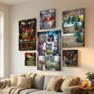 Singer C-Chief Keef Framed Wall Painting Framed Canvas Wall Modern Painting Home Decor Gift For Living Room Hallway