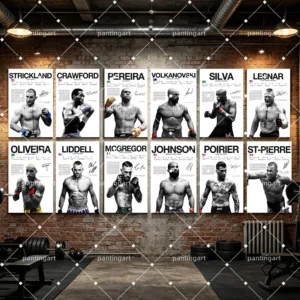 Classic Legendary Fighting Character Art Poster MMA Gym Fighting Champion Inspirational Canvas Painting Exercise Room Home Decor