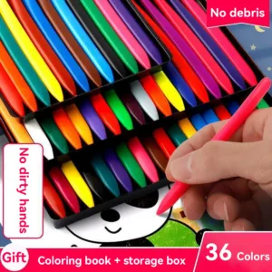 6/12/24/36 Colors Non-Dirty Hands Plastic Crayon Erasable Painting Tools Triangular Children Wax Pencil Graffiti Oil Stick