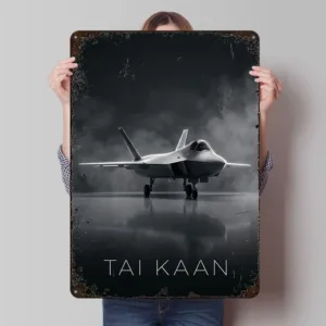 TAI Kaan Jet Fighter Printing Poster Customized Retro Wall Art Vintage Metal Signs for Mancave Decoration Room Setup Decorations