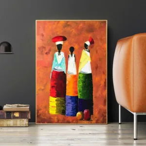 African Women Abstract Figures Canvas Painting Living Room Bedroom Wall Art Interior Decoration Painting(No Frame)