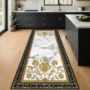 Nordic Luxury Marble Long Carpets Kitchen Decoration Home Non-slip Washable Living Room Floor Mat Bedroom Dining Room Runner Rug