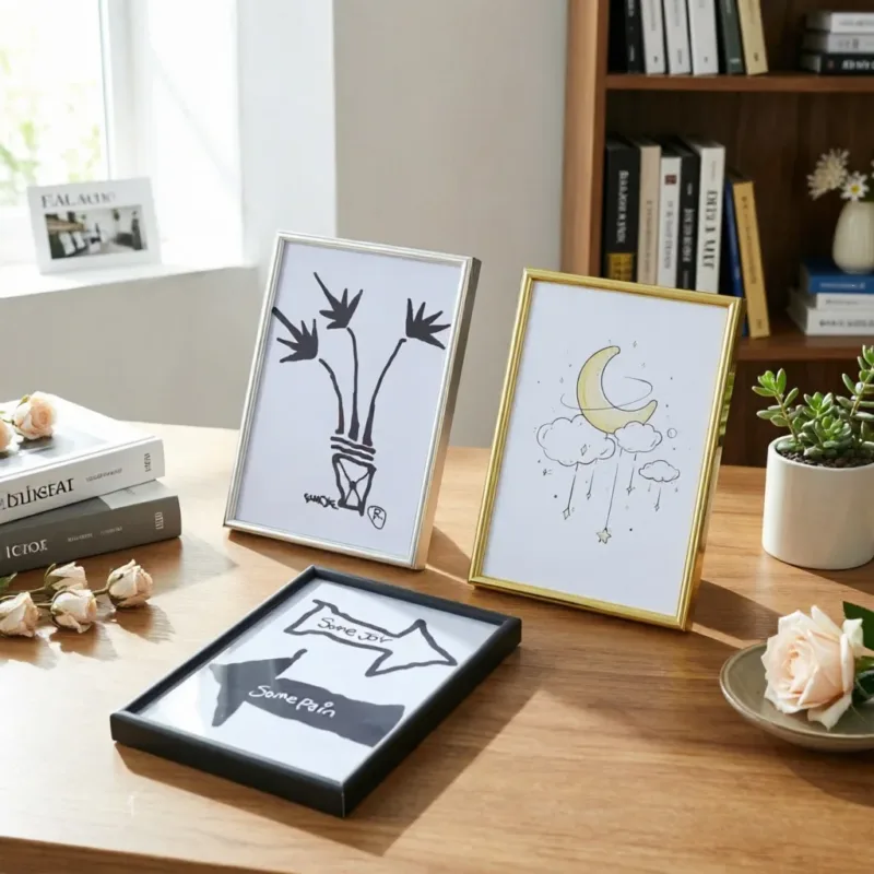 Aluminum alloy photo frame multi-size 6in-A3 document picture frame simple metal picture decoration
