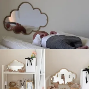 Cloud Shape Decor Wall Sticker Mirror Ornaments 33*23cm Makeup Mirror Irregular Cloud Shape Decorative Mirror Home Decoration
