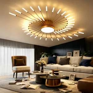 Creative Fan-shaped Rotating Living Room Light Lustre Home Decoration Bedroom LED Ceiling Lamp Modern Dining Room Pendant Lights