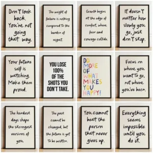Motivational Quote Poster Mindset Prints Inspirational Wall Art Affirmation Canvas Painting Picture for Bedroom Home Decoration