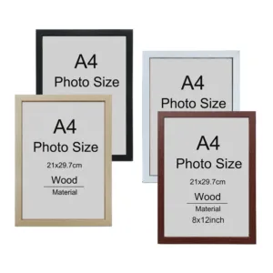 1/2/3pcs Wood Picture Frame A4 8X12in Honors Certificate Document Frame Wooden Photo Frame for Wall Hanging Desktop Disply