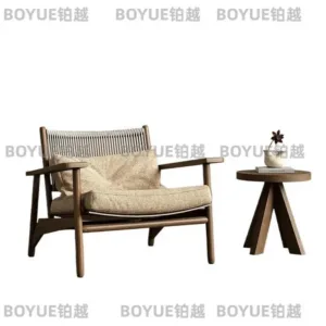 Vintage Solid Wood Sofa Chair Multifunctional Living Room Furniture Retro Leisure Armchair for Hotel Apartment Home Decor