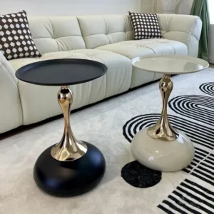 small apartment European wrought iron corner table balcony mobile coffee table bedroom bedside small round table sofa edge table