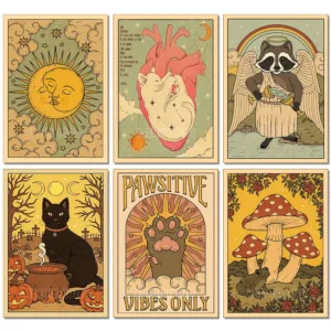 Animal Tarot Cards Diamond Painting Cute Raccoon Cat 5D Diy Full Rhinestone Mosaic Embroidery Cross Stitch Kit Home Decor Gifts