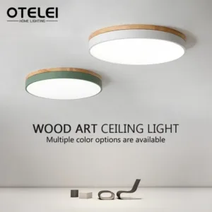 Nordic Round Macaron Wood Ceiling Light Balcony Living Room Bedroom Children's Room Led Lights for Room Home Decor Ceiling Lamp