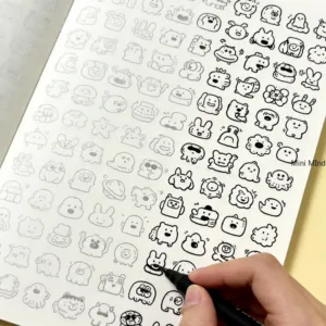 A High-definition Adult Decompression Doodle Coloring Book with Line Drawing and Copying Include Over 1000 Line Drawing Patterns