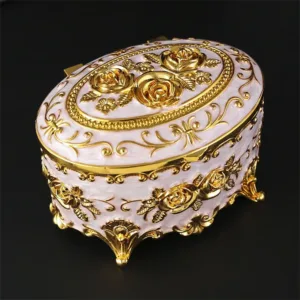 1 European oval jewelry box necklace, earrings, ring storage, desktop decorative crafts, suitable for sending girlfriend.