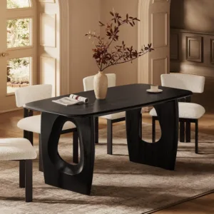 Modern Dining Table 68" Rectangle Pedestal Base Kitchen Dinner Room Living Room, Customized