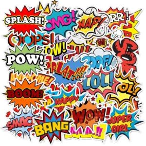 50PCS English Alphabet Sticker Graffiti Explosion Cloud Personality Trolley Case Laptop Scooter Decoration