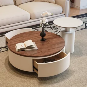 Heavy Duty Round Coffee Table Designer Drawer Minimalist Luxury Coffee Table White Unique Mesa De Centro Furniture For Home