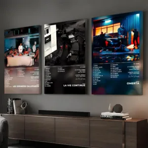 Rapper Music Album M-Maes Framed Wall Painting Ready to Hang Canvas Wall Art Poster for Bedroom Living Room Home Decor Gift