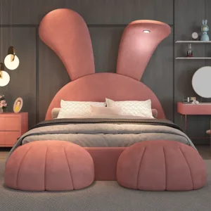 Backrest Modern Bedroom Bed Luxury Wood Italian Big Hotel Double Beds Children Floor Storage Princesse Cama De Casal Furniture