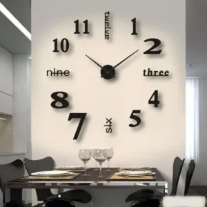 Modern Minimalist 2D 3D Mirror Wall Clock Stickers DIY Large Acrylic Quartz Clocks for Living Room Decor