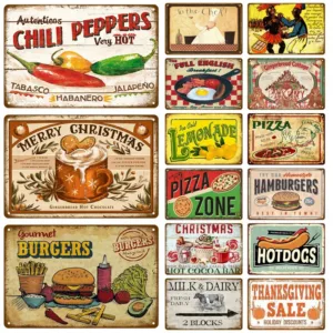 Pizza Wall Art Plate Zone Plaque Great Food Vintage Metal Sign Pub Bar Home Decoration Best Homemade Poster Tin Sign Decor Club