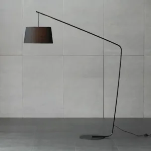 Danish Nordic Designer LED Floor Lamp Simple Luxury Style Fabric Shade E27 Base for Hotel Use Metal Fishing for Living Room
