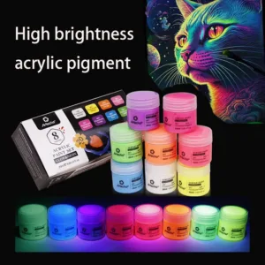 Glow-in-the-dark Pigment 8-color Set 20ml Water-based Paint Hand-painted Graffiti DIY Bag Shoes Clothing Nightglow Pigment